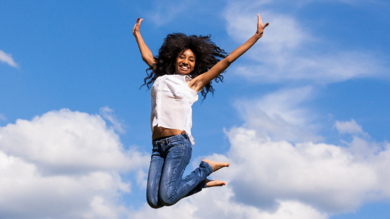 Black Girl Jumping In Air